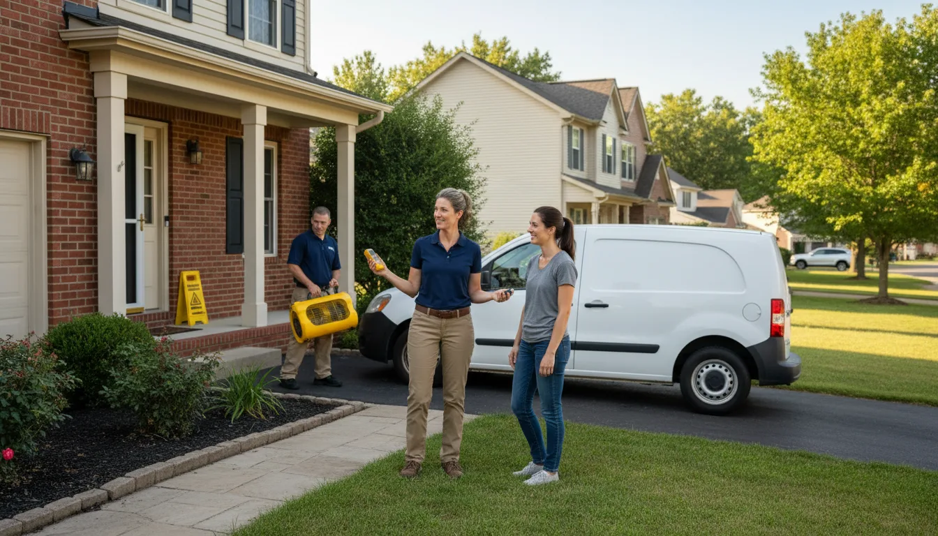 Residential water damage restoration in Sidney, IL